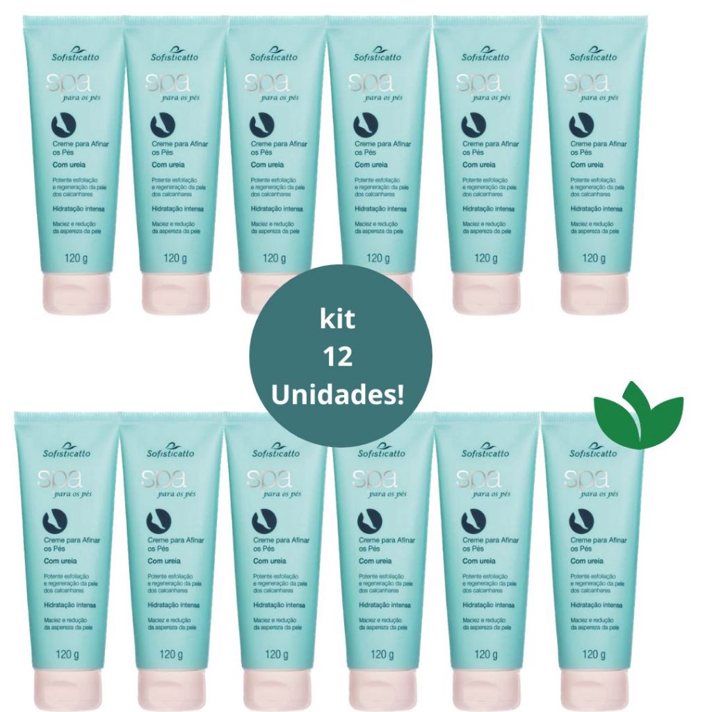 Kit 12 Unidades Creme Spa Para Afinar os Pés 120g Sofisticatto