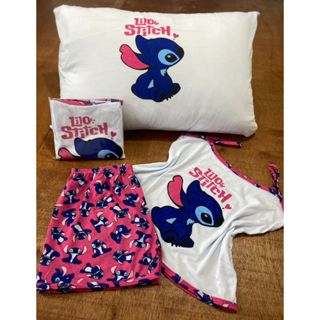 Kit Babydool + Fronha Personagens Verão Alcinha pijama feminino adulto de dormir estampas stitch e personagens