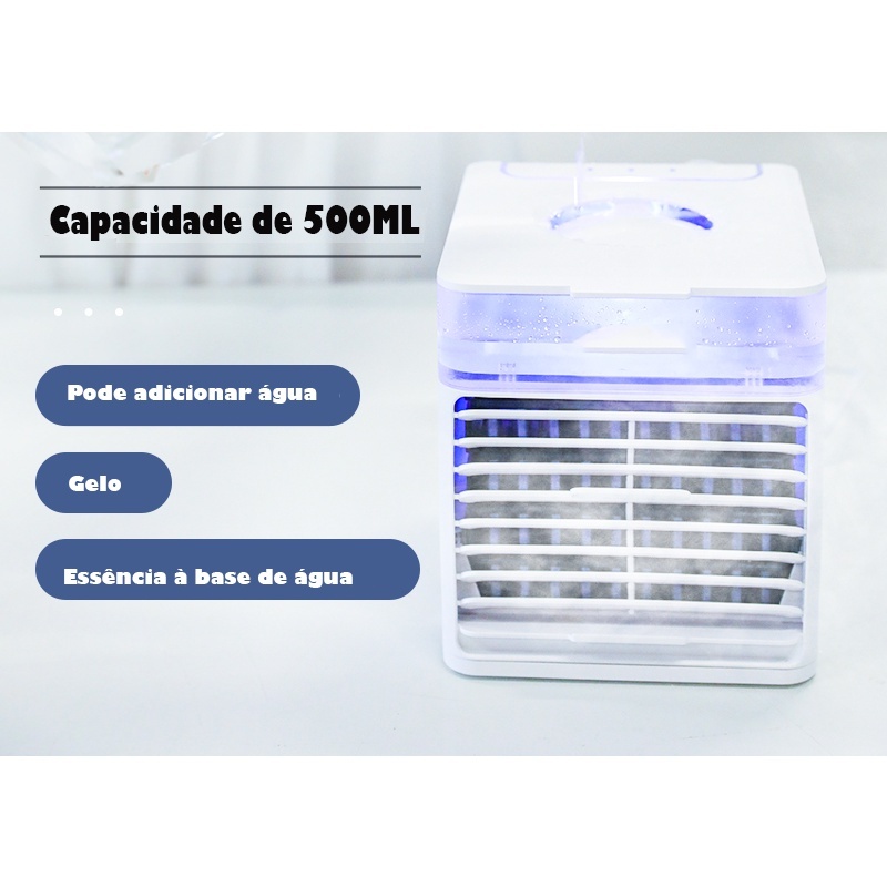 Mini Ar Condicionado Portátil Arctic Air Cooler Umidificador Climatizador Luz Led Original USB Portatil