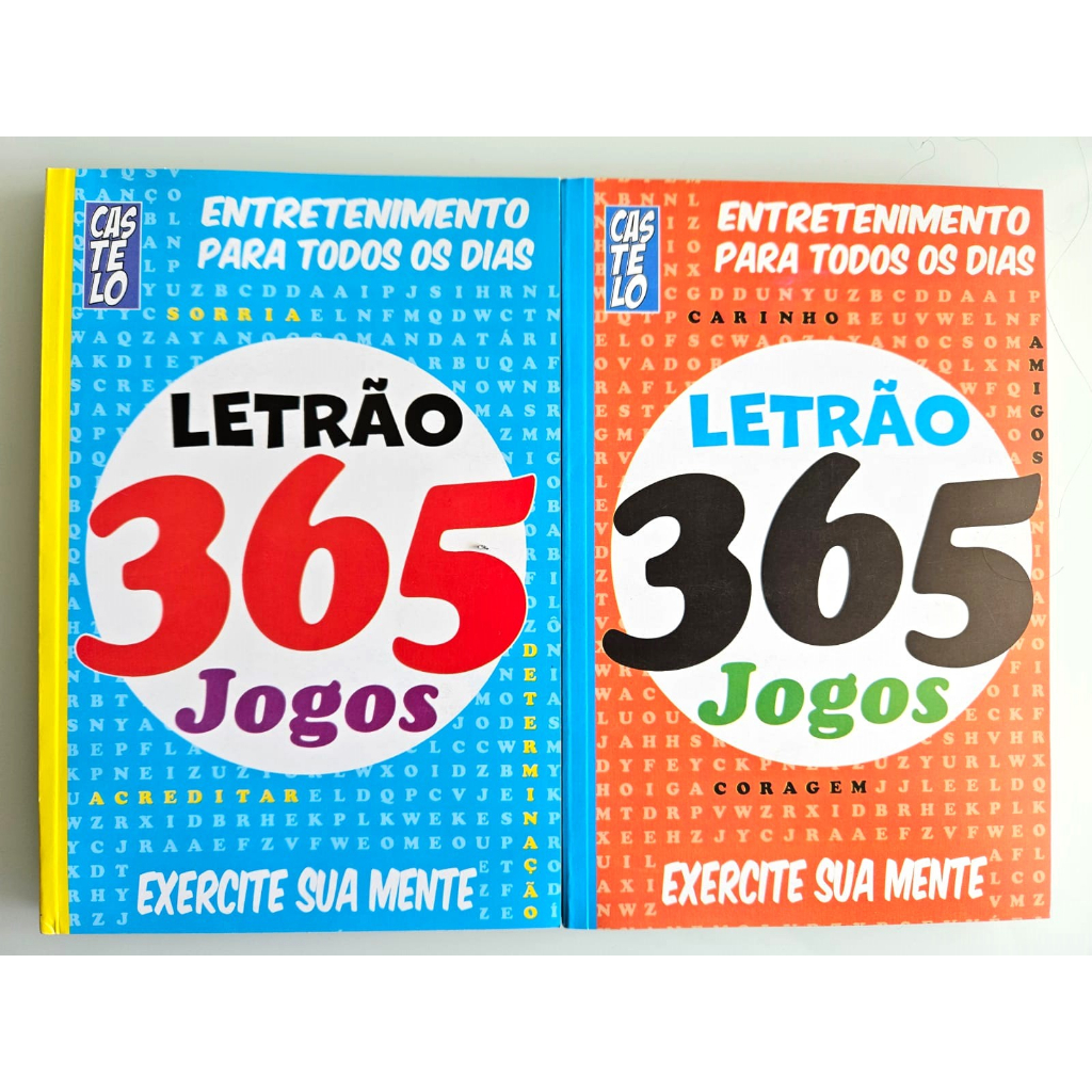 Kit 2 Livros 365 Caça Palavras Letrão Letra Grande Mais de 5000 Palavras Vários Jogos Passatempos em Oferta na Shopee