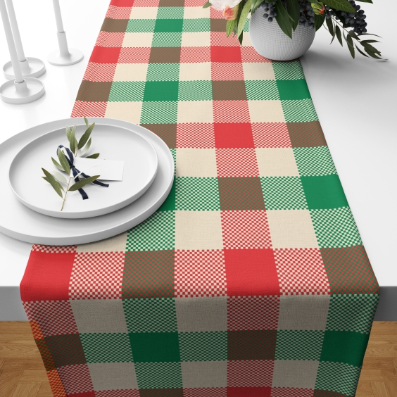 Trilho Caminho de Mesa Natal 0,50 x 1,45m - 4 a 6 lugares - Decoração Natalina de Mesa