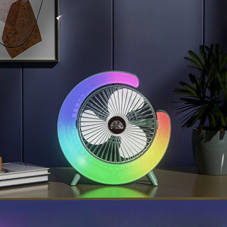 Ventilador de Mesa Silencioso Portátil Luz Colorida RGB Desktopfan Idali Life