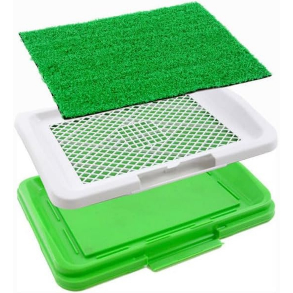 Sanitário para Cachorros de Pequeno Porte e Filhotes, Sanitário Higiênico para Cães, Xixi, Sanitário Canino Com Grama Sintética Ecológico Pet 45 x 33cm