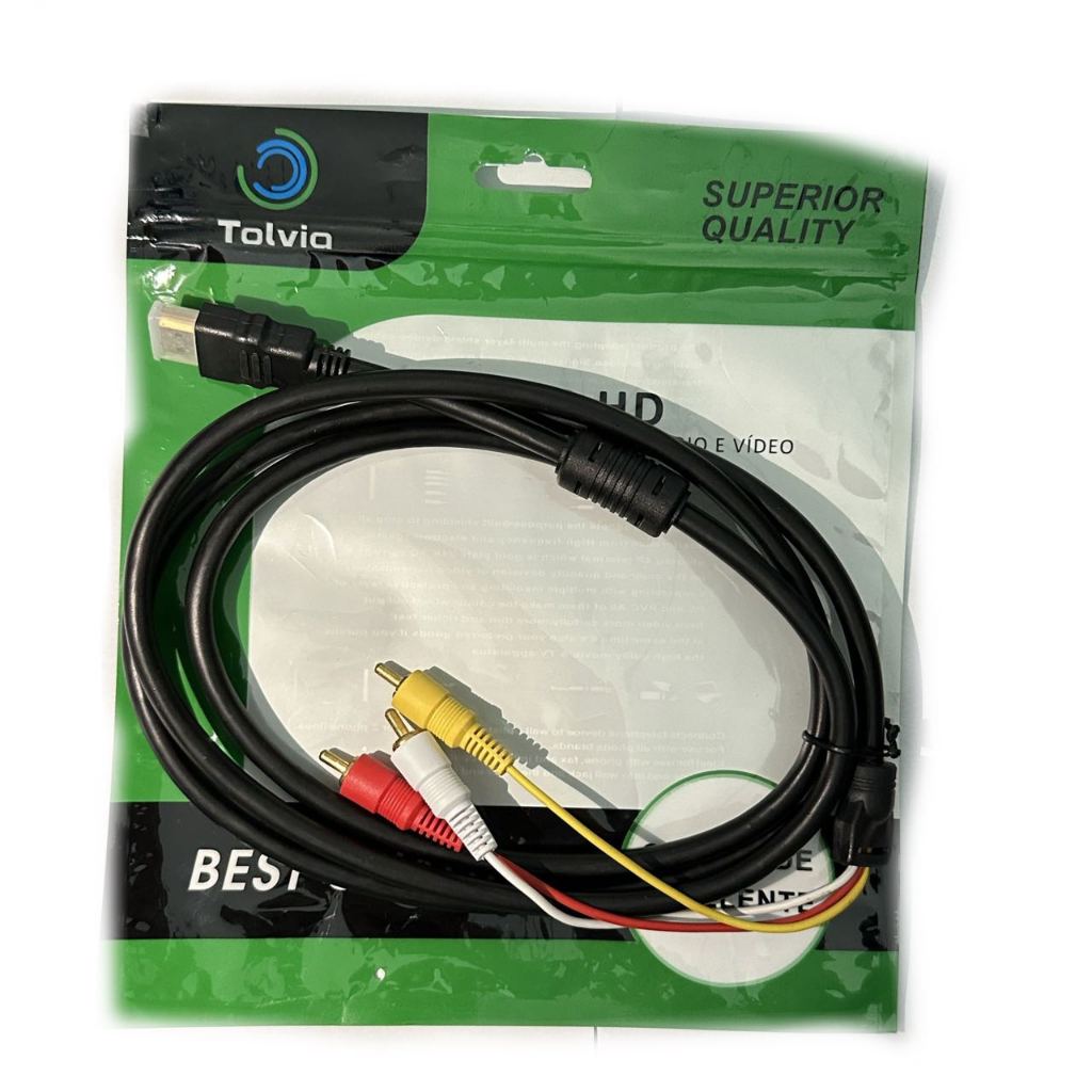 1.8 M Hdmi Macho Para 3 Rca Conversor De Áudio E Vídeo Av Componente Cabo Adaptador
