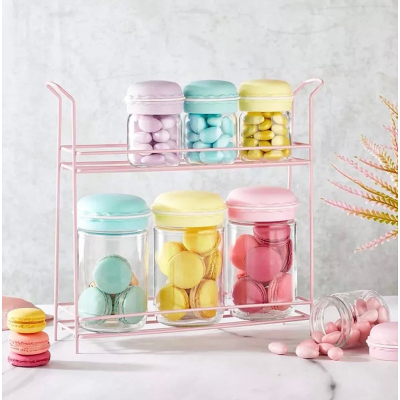 Pote de Vidro Redondo Macaron com Tampa de Plástico Splendo 660ml