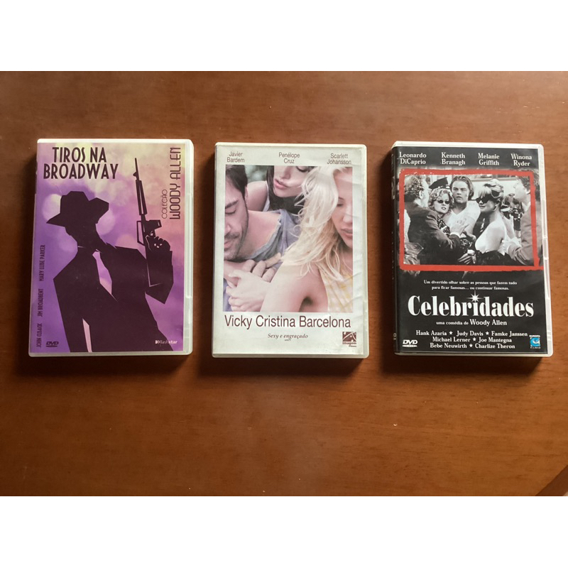 DVD: Woody Allen - Celebridades, Tiros na Broadway, Vicky Cristina Barcelona (3 DVDs)