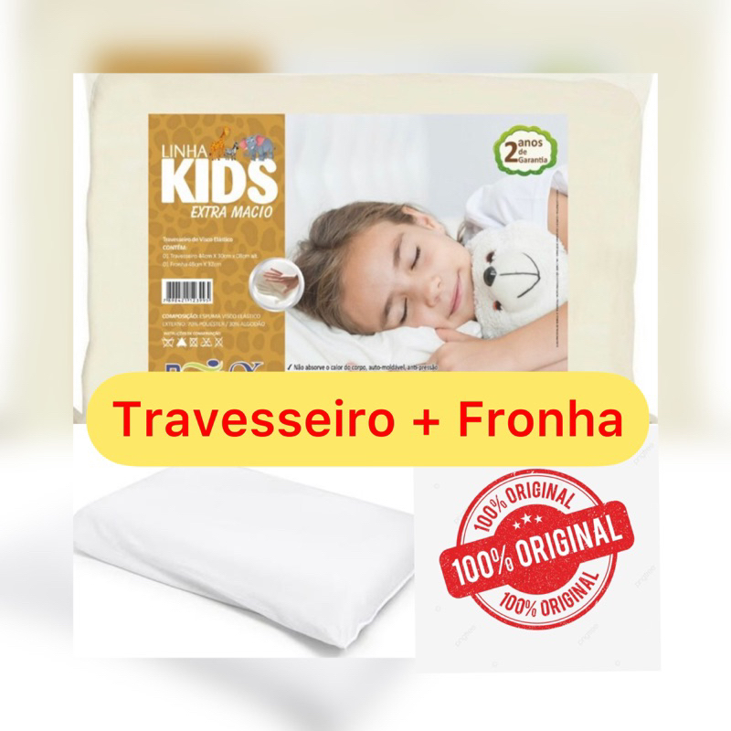 Travesseiro Infantil Kids Modelo Nasa 8cm Altura Antifungos com Fronha em Algodão — imagem 2 de 2