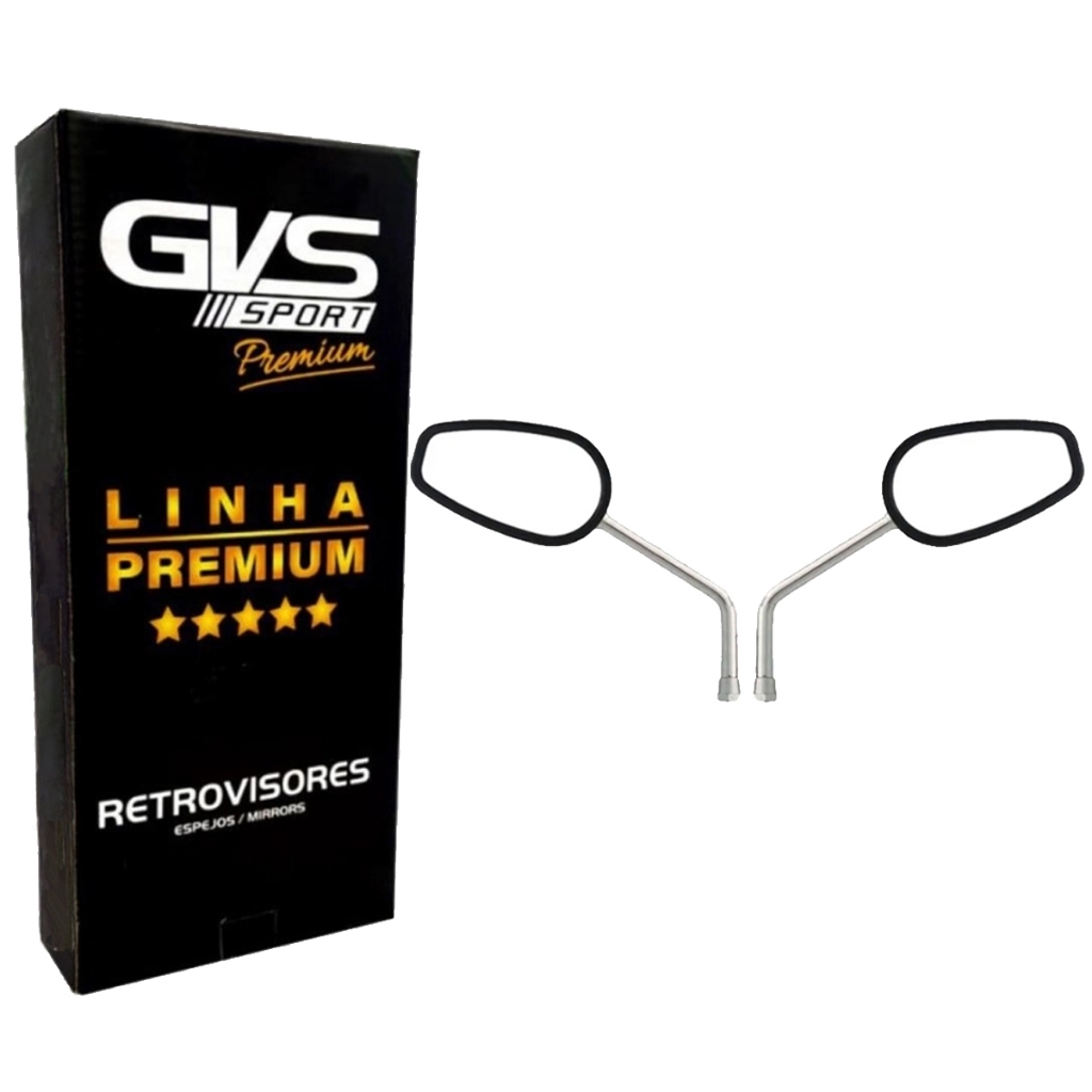 Par Retrovisor Gvs Mirage Intruder Kansas 250 Shadow 600 Horizon 150 Lente Convexa Cromada Premium