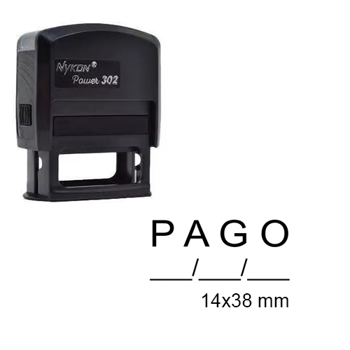 Carimbo automatico Nykon 302 PAGO com data, sem data