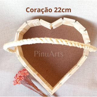 Cesta de Madeira Pinus Coração 22cm Para Presentes de Natal em Oferta na Shopee