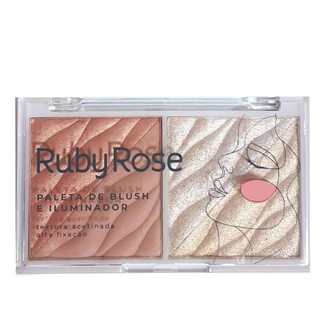 Paleta de Blush e Iluminador Fancy Ruby Rose HB-7533