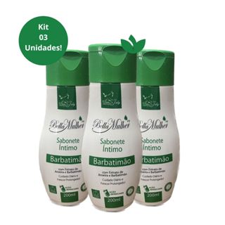 Kit 3 Unidades Sabonete Íntimo Bella Mulher Barbatimão 200mL San Jully
