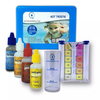 Kit Teste 3 Em 1 Medidor de Ph e Cloro e Alcalinidade P/ Limpeza De Piscina