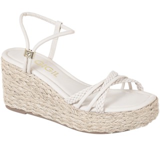 Sandália Feminina Anabela Casual Trança Calce Fácil Espadrile Corda Natural Salto Alto Plataforma Moda Blogueira Promoção Original Confortável Gigil