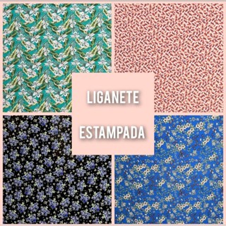Tecido liganete estampada - 1m x 1.60m - 96% poliester 4% elastano