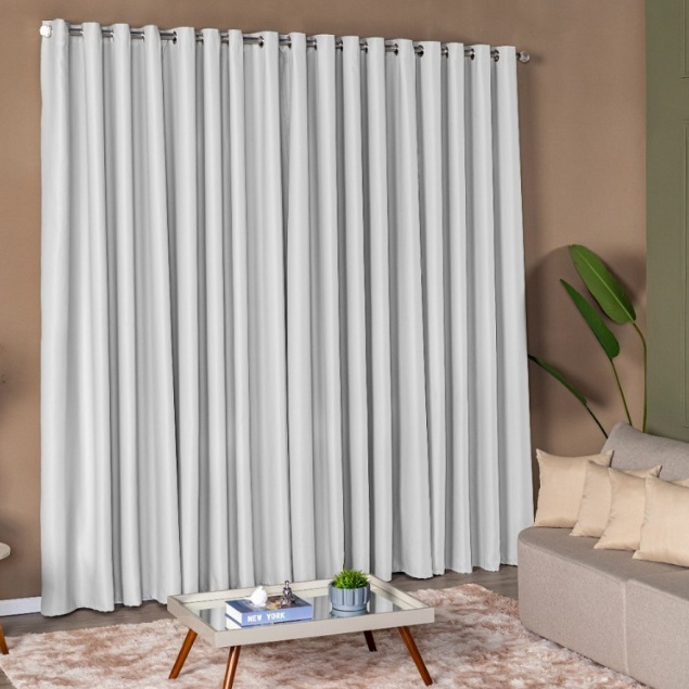 Cortina Blackout 3,00m X 2,80m Cortina Blecaute Tecido- Tecido Duplo Corta Luz 100%