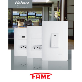 KIT 10 CONJUNTO TOMADAS E INTERRUPTORES FAME HABITAT BRANCA