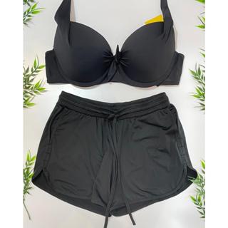 Top biquini com shorts praia e piscina, verão P/M/G/GG. feminino cor preto em Oferta na Shopee