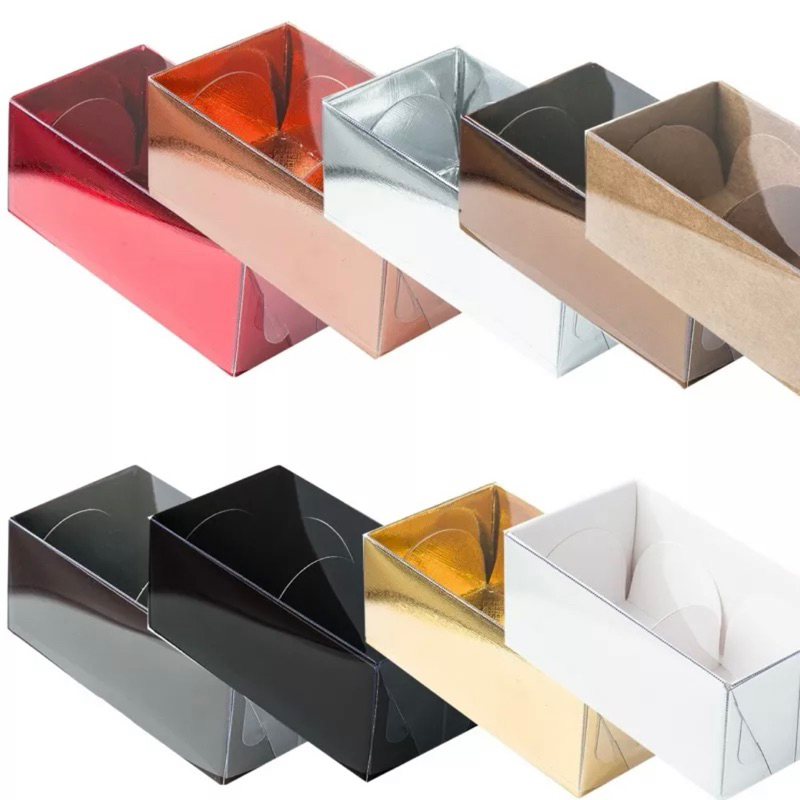 KIT CAIXA PARA 2 DOCES PVC LAMINADAS (8,5X4,5X3,5CM) – ASSK em Oferta na Shopee