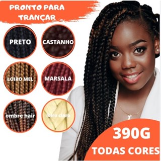Cabelo Jumbo Jumbão para Trança Box Braids Pronto Para Trançar Pacote de 390g/400g Diversas Cores