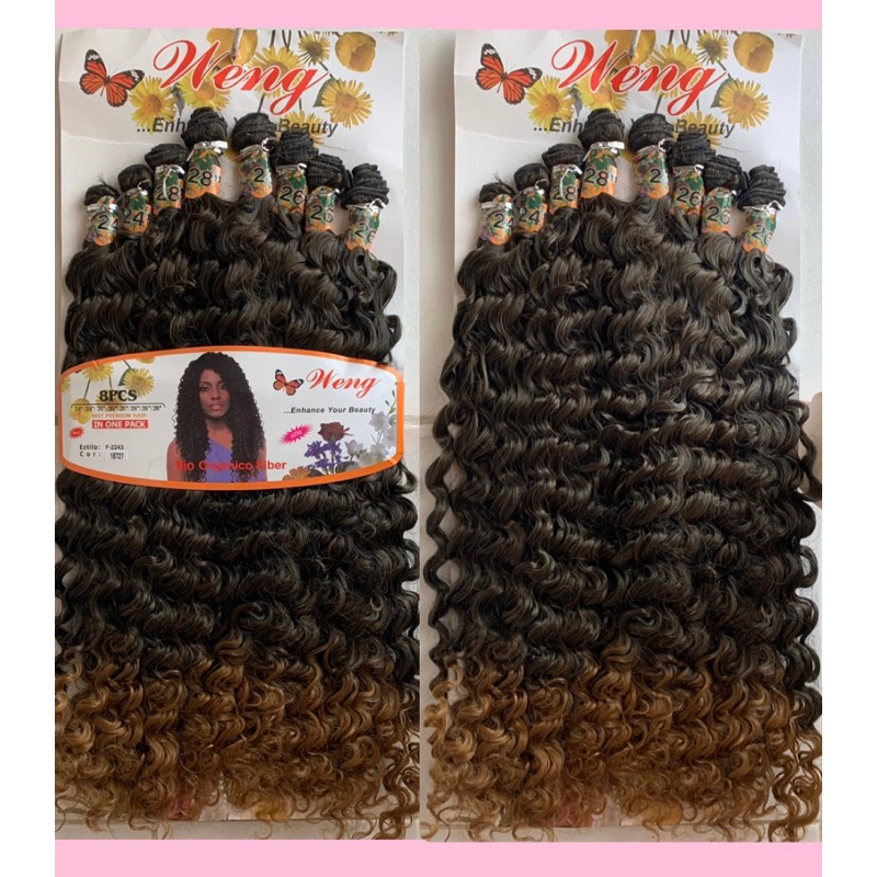 Cabelo Cacheado Orgânico / OMBRE MEL > 8 telas 300g - (modelo:Brazuca)