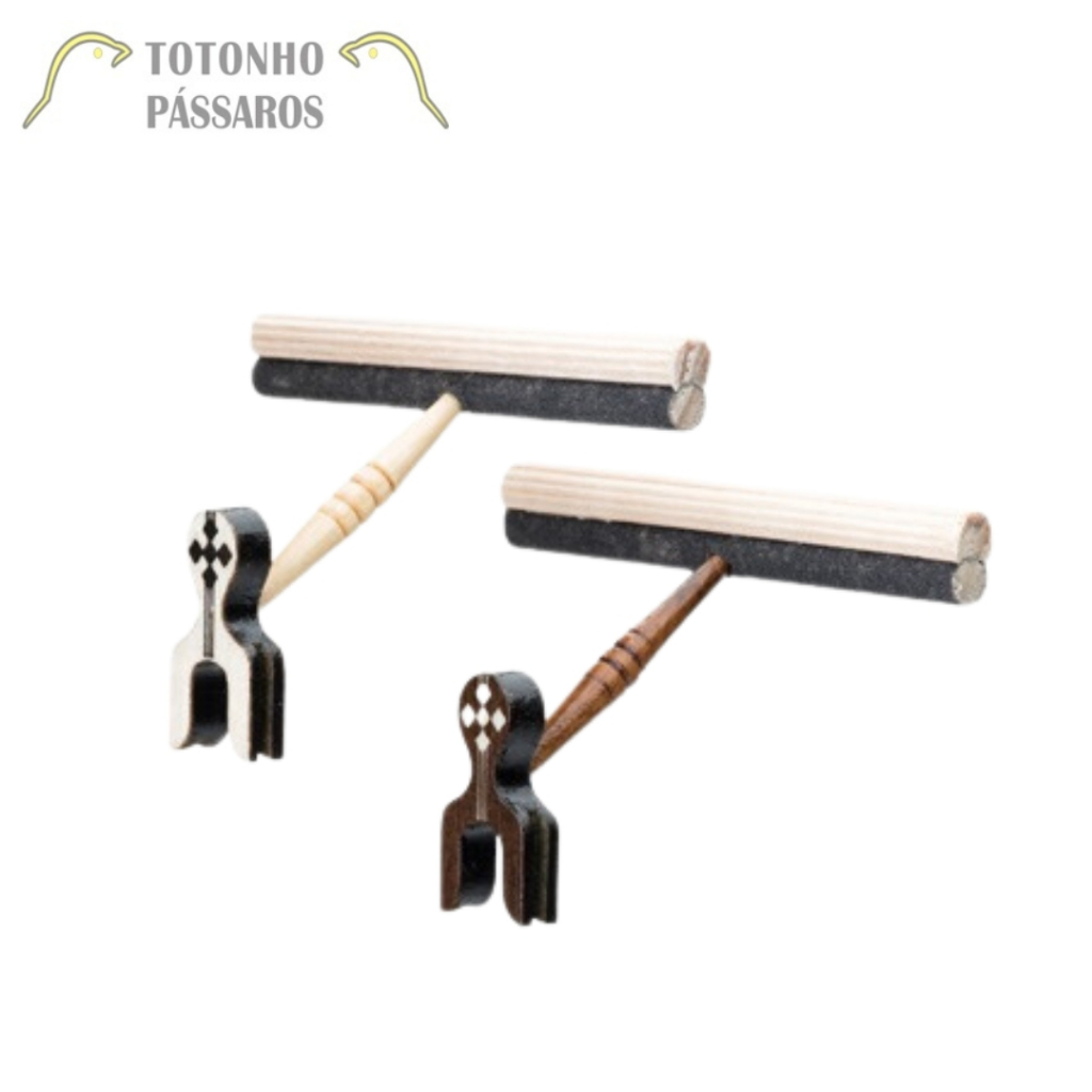 Poleiro Maritaca Dorminhoco Torneada Lateral Pequeno com Lixa para Gaiola de Pássaros Malha Fina - Coleiro, Pintassilgo
