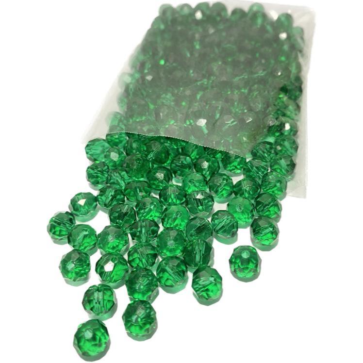 200 Missangas de cristal 8mm Verde Transparente guia umbanda candomblé