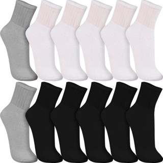 Kit com 12 Pares Meias Trifil Cano Médio Alto Longo Masculino Feminina Algodão Atoalhada