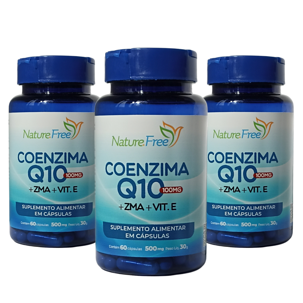 Kit 3 Coenzima Q10 100MG + ZMA + VITAMINA E 60 Cápsulas - PRONTA ENTREGA!!