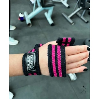 Par Straps 100% algodão preto com PINK para academia, cross fit e musculação. em Oferta na Shopee