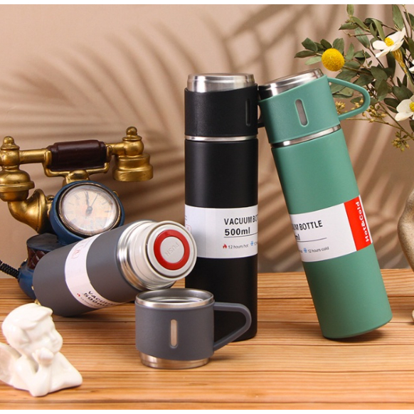 Garrafa Termica Inox 500ml Agua ou Cafe Quente & Frio Com Tampa Copinho Academia Escolar em Oferta na Shopee