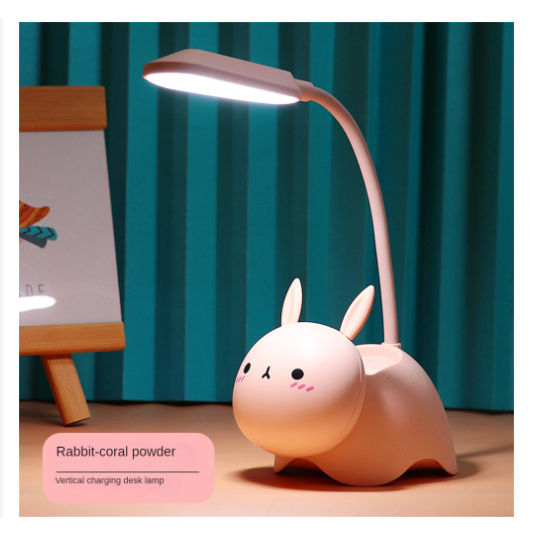 Luminária Mesa Abajur Bichinhos coelho Led Usb Recarregável Flexível cano caneta
