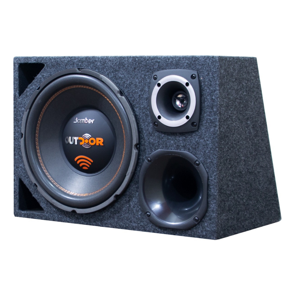 Caixa Dutada Trio Completa Alto Falante Subwoofer Bomber Outdoor 12 Polegadas Driver Corneta Tweeter Som Automotivo