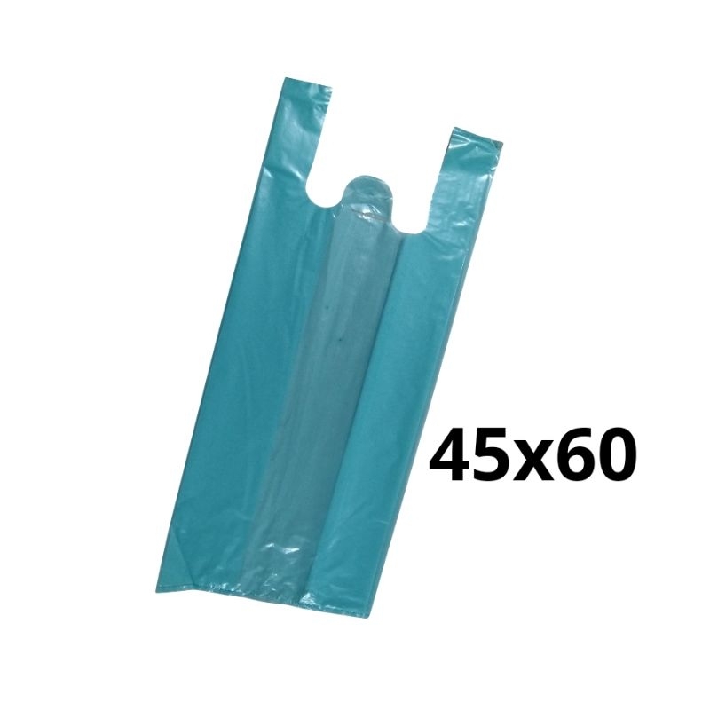 Sacola Plástica estilo mercado mercearia com alça tamanho 45x60( cabe engradado  ) verde reciclado com 1 kg