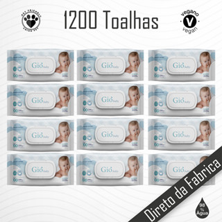 Caixa 12 Pacotes Lenço Umedecido 100 Folhas 20x13 cm - Gio Baby - Oferta Imperdivel Com Tamopa Flip Top