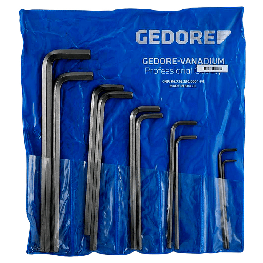 Jogo de Chave Allen Longa 3 a 14mm Gedore 10 Peças 42L-10M - Home & Living