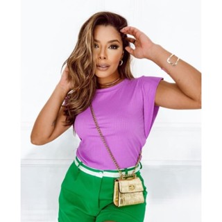 Blusa feminina básica muscle canelada casual estilosa moderna regata promoção verão moda blogueira dia-a-dia retro