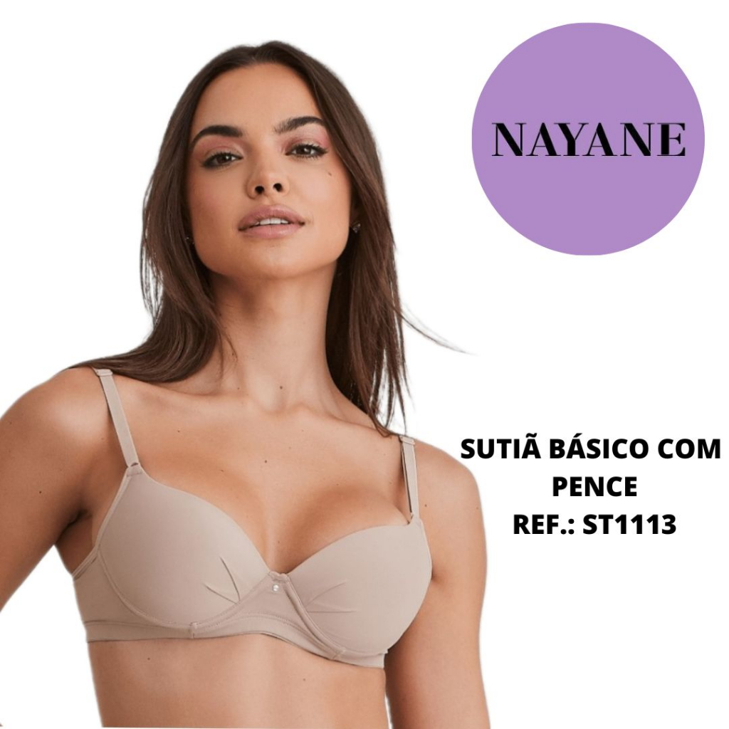 Sutiã Básico Base Pence Nayane Rodrigues St1113 Microfibra em Oferta na Shopee