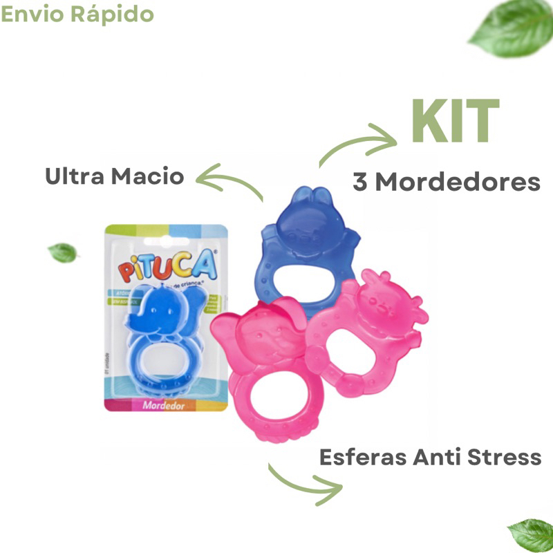 kit Com 3 Mordedores Massageador Para Bebê