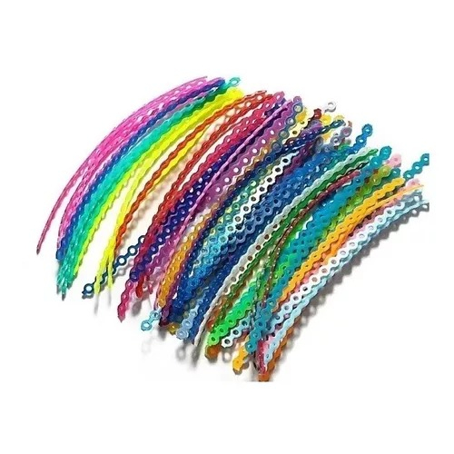 Corrente Elástica Linguinha de Aparelho Ortodôntico Colorido 20 Tiras (10 Pares)