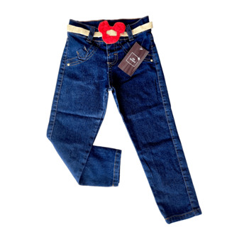 Calça Jeans Infantil Menina 1 a 10 anos Lisa Premium Escura Elastano