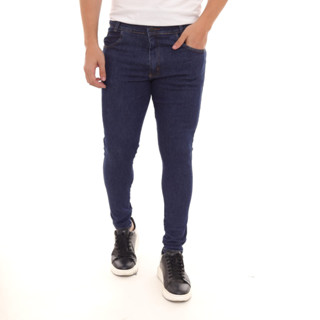 Calça Jeans Super Skinny Masculina Lavagem Escura Liso Tendência