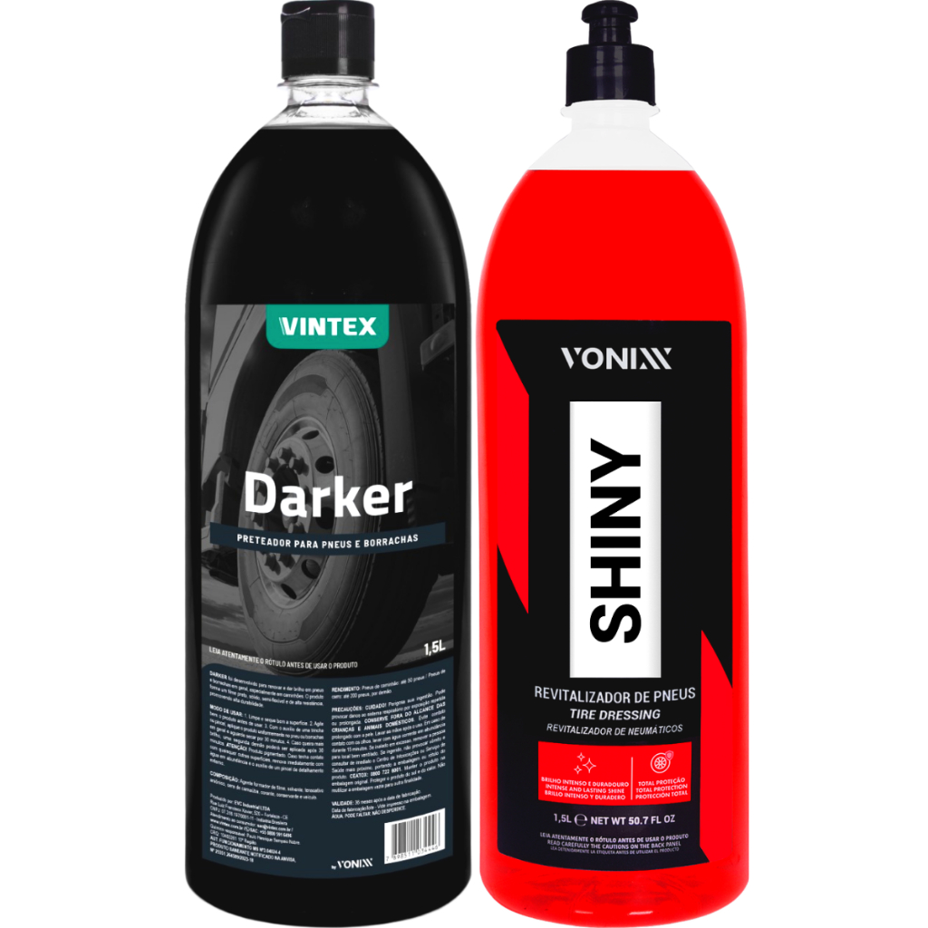 Darker Selante para Pneu Vintex + Shiny 1,5L Pneu Pretinho Alto Brilho Vonixx em Oferta na Shopee