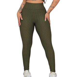 Calça Fitness Feminino Colmeia Academia Top E Calça Legging Premium Calça Paty Cintura Alta Levanta Bumbum Yoga Calça Esportiva Ginástica Calça Fitnes Cropped E Calça Azul Preto Cinza Verde Colmeia Suplex Cós Alto Feminino Musculação Top Bolha Malhar Top