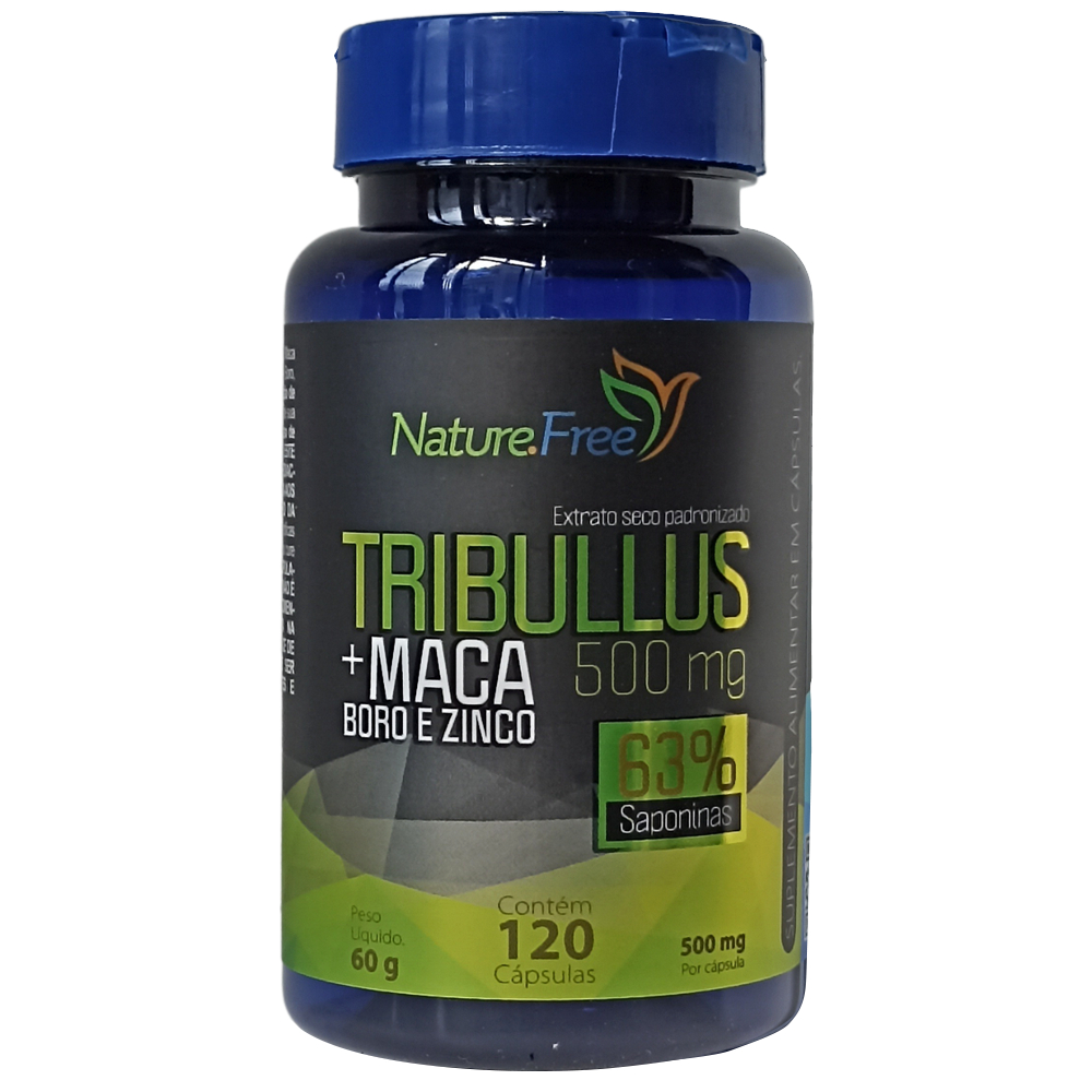 Tribullus + Maca Peruana Boro e Zinco 500mg 120 Cáps 63% Sapon.