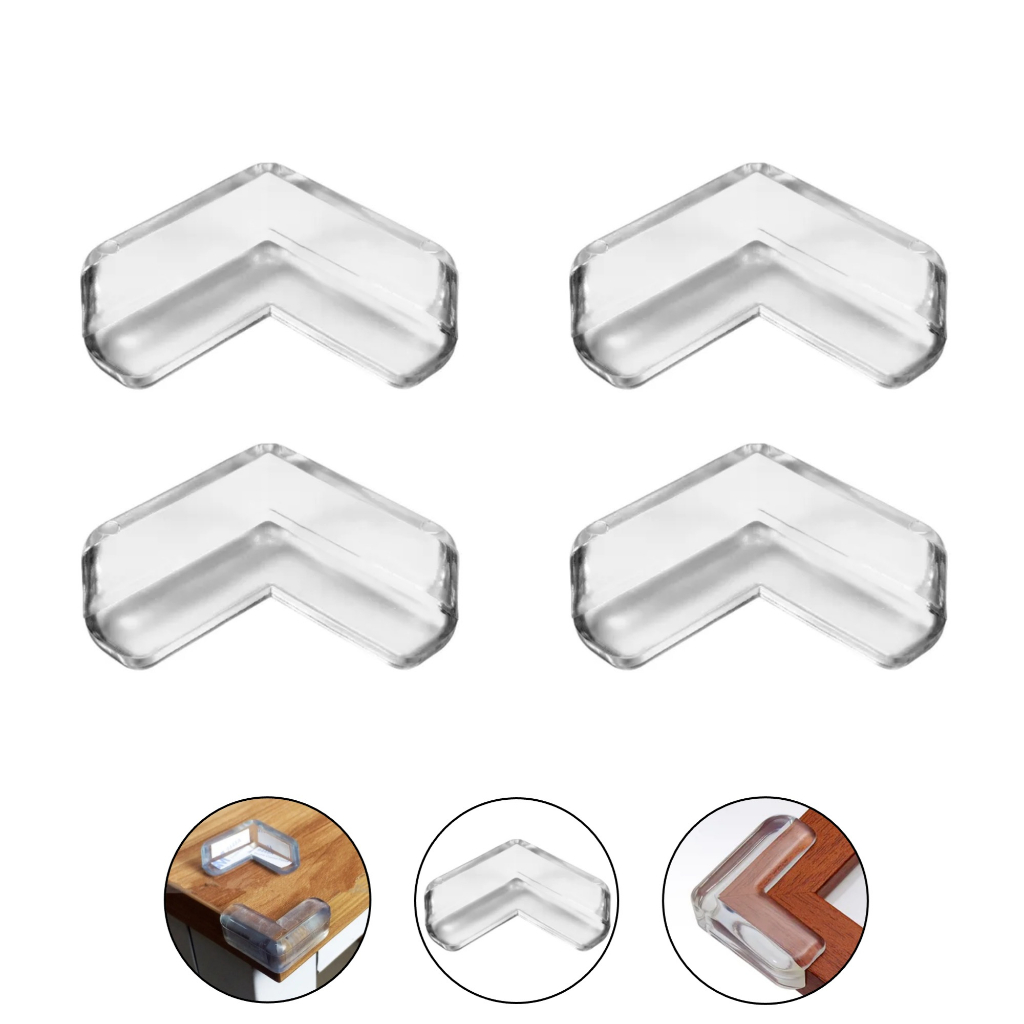 Protetor Quina Móveis Cantoneira Silicone Bebê 4 OU 8 Unidades