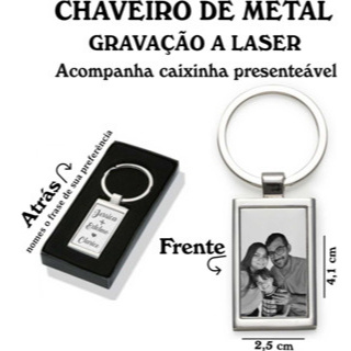 Chaveiro de Inox Personalizado, Gravação a Laser Foto/Nome/Frase em Oferta na Shopee