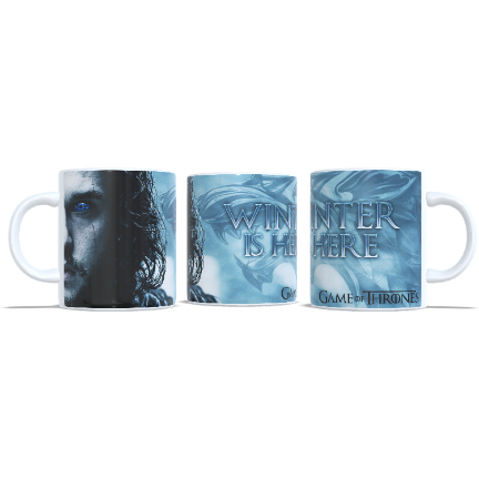 Caneca de Cerâmica/Porcelana Game of Thrones GOT Winter is here Coroa Ned Stark Arya Stark Daenerys Targaryen Rei da Noite Margaery
