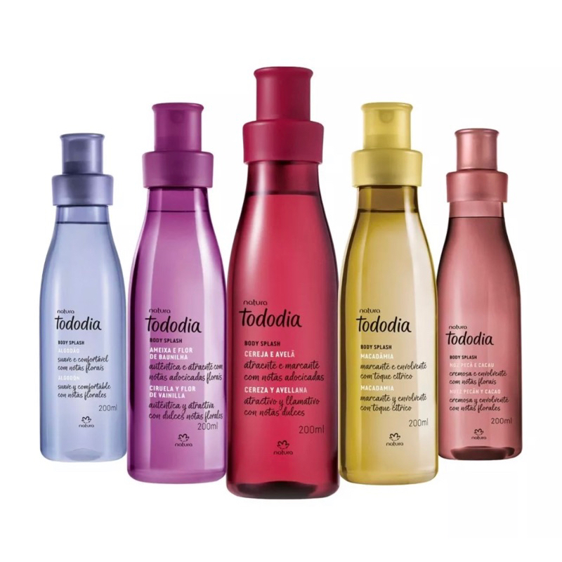 Body Splash Natura Tododia ameixa e Flor de baunilha  Macadâmia Noz pecã e cacau 200ml a Escolher