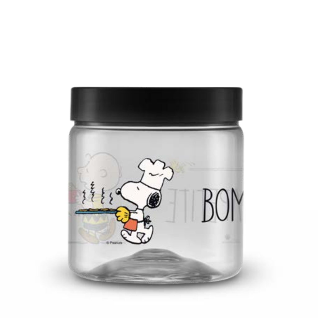 Pote Porta Mantimento Snoopy 1000ml Bom Apetite Biscoito Cookies Coleção Estampado Tempero Açúcar Doce Feijão Arroz